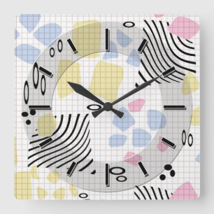 Modernes Design der Wanduhr. Quadratische Wanduhr
