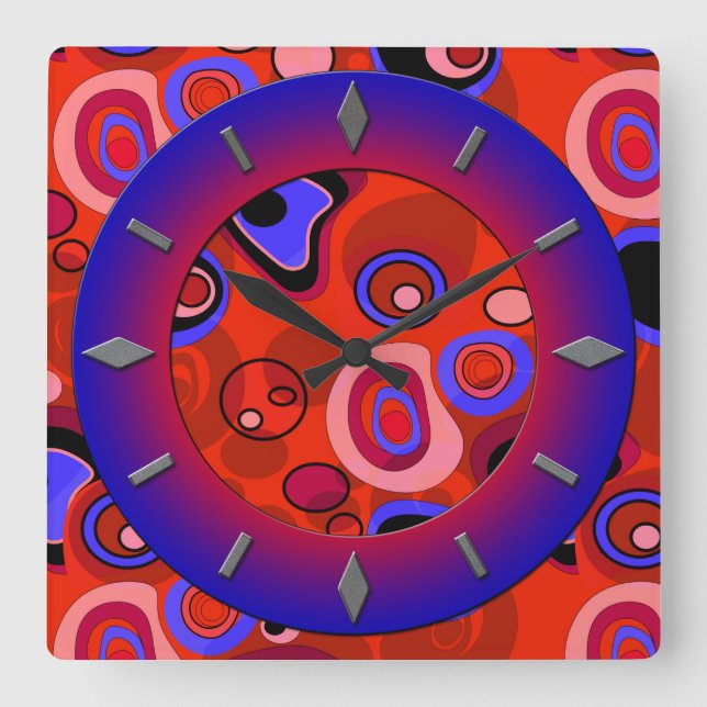 Modernes Design der Wanduhr. Quadratische Wanduhr (Vorderseite)