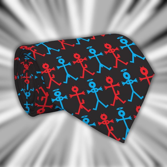 Modernes Design des Angel Devil Icons Krawatte (Modern Stylish Angel Devil Icons Pattern Tie)