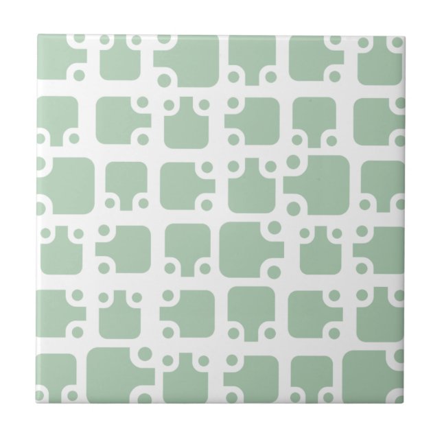 Modernes Design-Design Mitte des Jahrhunderts Grün Fliese (Vorderseite)