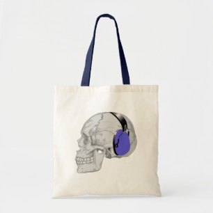 MODERNES DESIGN EINES SKULS MIT BLAUEN KOPFEN TRAGETASCHE