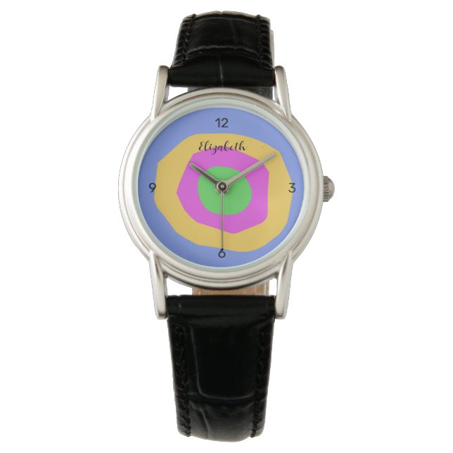Modernes Design farbenfroh personalisieren Armbanduhr (Vorderseite)