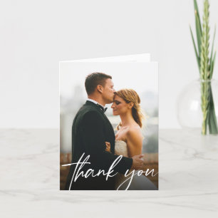 Modernes Design für 2 Hochzeiten Fotos Dankeskarte