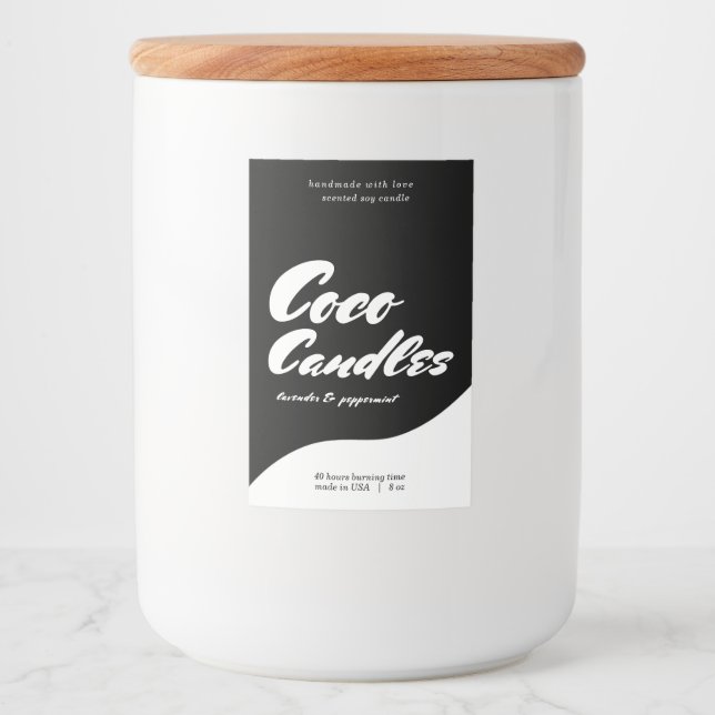 Modernes Design für das Candle Label Lebensmitteletikett (Vorderseite)