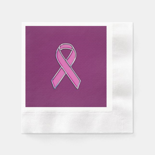 Modernes Design für das rosa Band-Bewusstsein Serviette (Vorderseite)