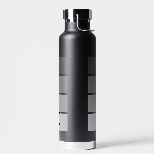 Modernes Design für Skriptnamen - Schwarz Minimali Trinkflasche (Links)