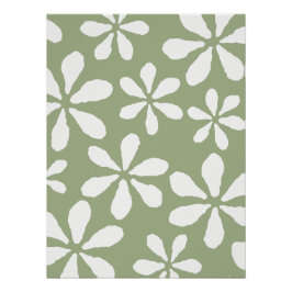 Modernes Design Grüne Blumenmuster Einfach Botanis Poster