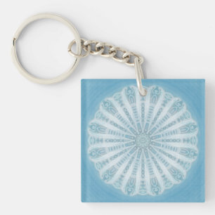 Modernes Design in Blau und Türkis Schlüsselanhänger