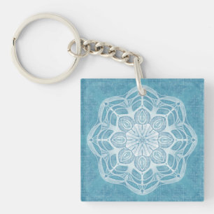 Modernes Design in Blau und Türkis Schlüsselanhänger