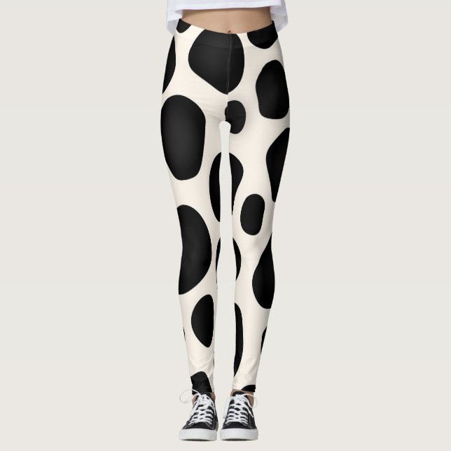 Modernes Design mit schwarzen Mustern Leggings (Vorderseite)
