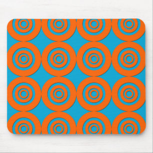 Modernes Design Orange Blue Circles Mousepad