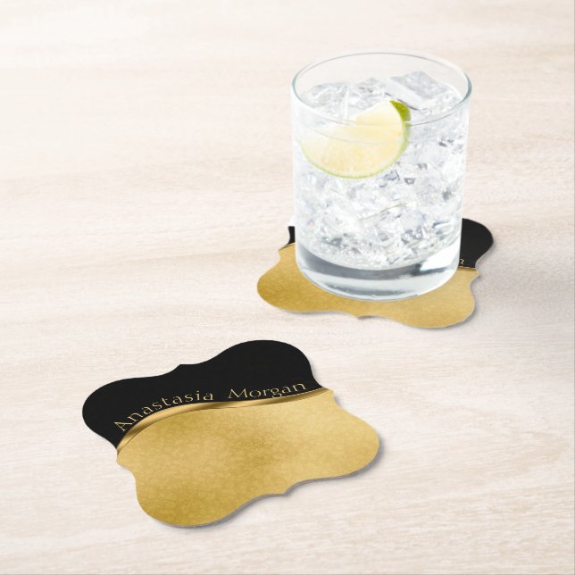 Modernes Design, Schwarz und Gold Untersetzer (Vor Ort)