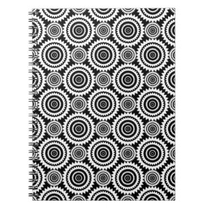Modernes Design Schwarz-Weiß-Kaleidoskop-Muster Notizblock