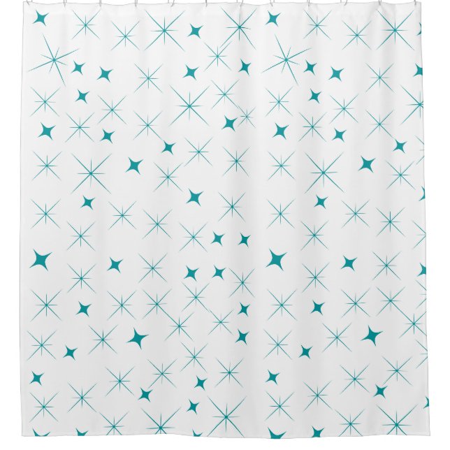 Modernes Design Sternexplosion in elegantem Blau Duschvorhang (Vorderseite)