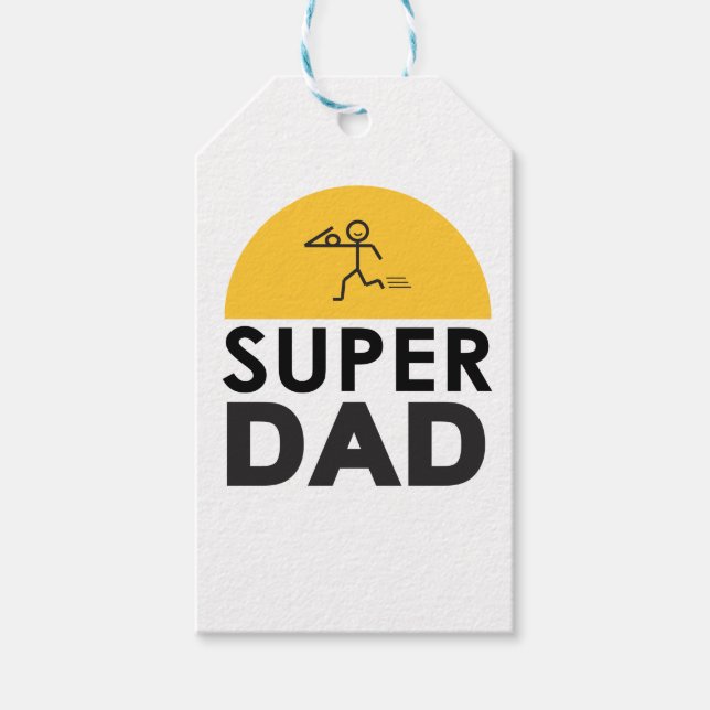 Modernes Design "SUPER VATER" Geschenkanhänger (Vorderseite)