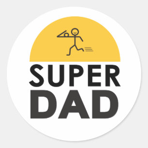 Modernes Design "SUPER VATER" Runder Aufkleber