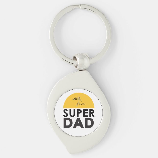 Modernes Design "SUPER VATER" Schlüsselanhänger (Vorderseite)