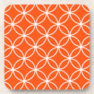 Modernes Design überlappende Kreise in Orange Untersetzer