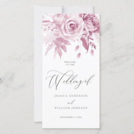Modernes Designer Dusty Pink Wedding Programm