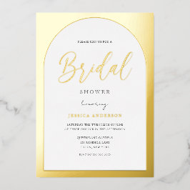 Modernes Designer Gold Foil Arch Brautparty Folieneinladung
