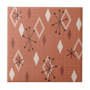 Modernes Diamanten Orange aus dem Mittelalter Fliese