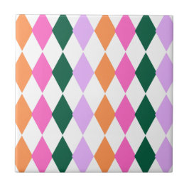 Modernes Diamantmuster - farbenfroher Retro aus de Fliese