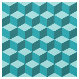 Modernes Diamond Grid, Türkis, Aquamarin und Aqua Stoff