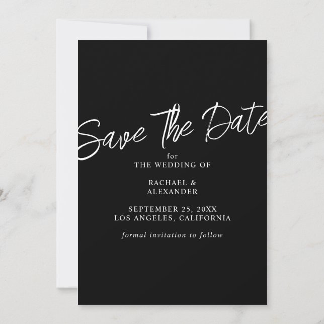 Modernes Diamonds Wedding Foto Save the Date Einladung (Rückseite)