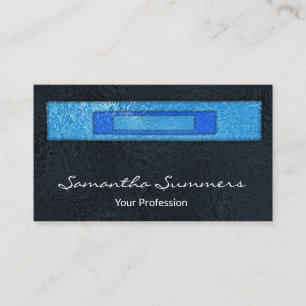 Modernes, dichtes Glas Art Black Blue Visitenkarte