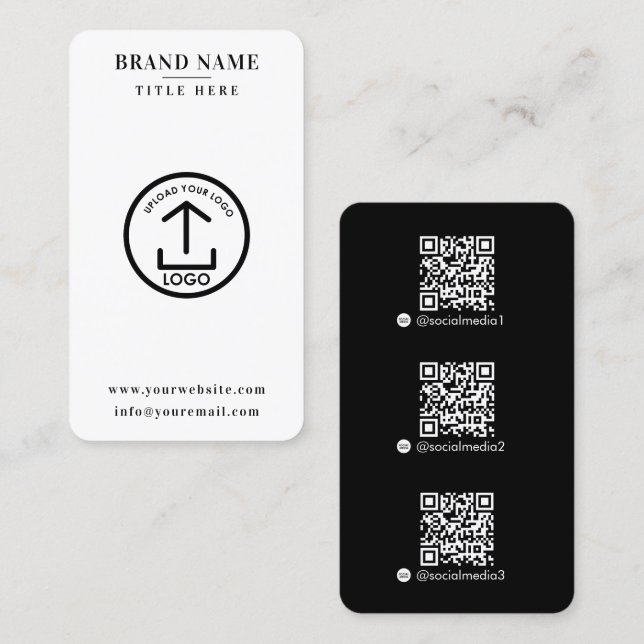 Modernes, digitales QR-Logo für den digitalen Kont Visitenkarte (Vorne/Hinten)