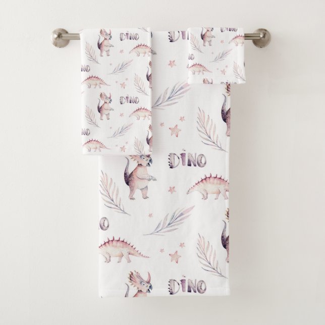 Modernes Dino Dinosaur Muster Badhandtuch Set (Insitu)