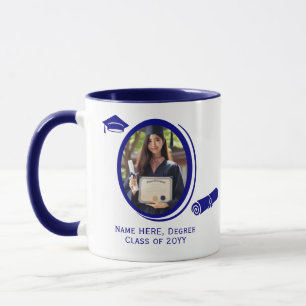 Modernes Diplom für 2-Foto & Abschlüsse & Cap auf Tasse