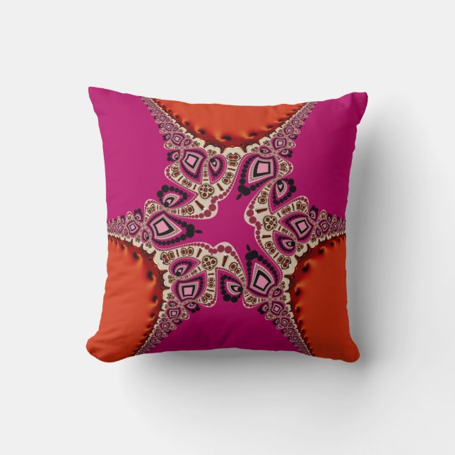 Modernes Diva-Rosa-orange Kissen-Kissen Kissen (Vorderseite)