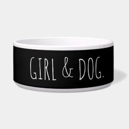 Modernes Dog Girl Einfaches Geschenk Napf