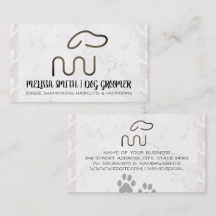 Modernes Dog-Logo   Tierpflege Visitenkarte