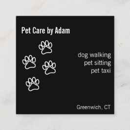 Modernes Dog Walker Pet Sitter pawsome dunkelgrün Quadratische Visitenkarte