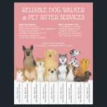 Modernes Dog Walker Pet Sitter Rosa Einfache Strei Flyer<br><div class="desc">Attraktieren Sie Kunden mit unserem modernen Hund Walker Pet Sitter Pink Simple Strip Flyer. Dieser Flyer ist ideal,  um Ihre Dienstleistungen mit Stil und Professionalität zu präsentieren.</div>