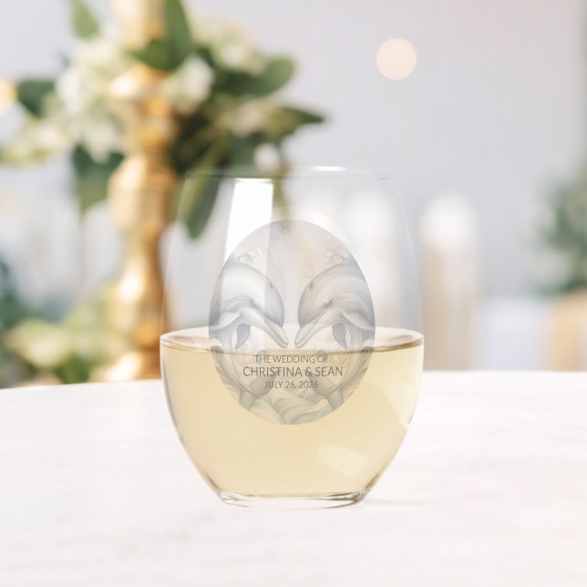 Modernes Dolphin-Hochzeitglas Weinglas Ohne Stiel (Insitu (Hochzeit))