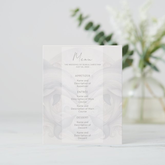 Modernes Dolphin-Hochzeitmenü (Stehend Vorderseite)
