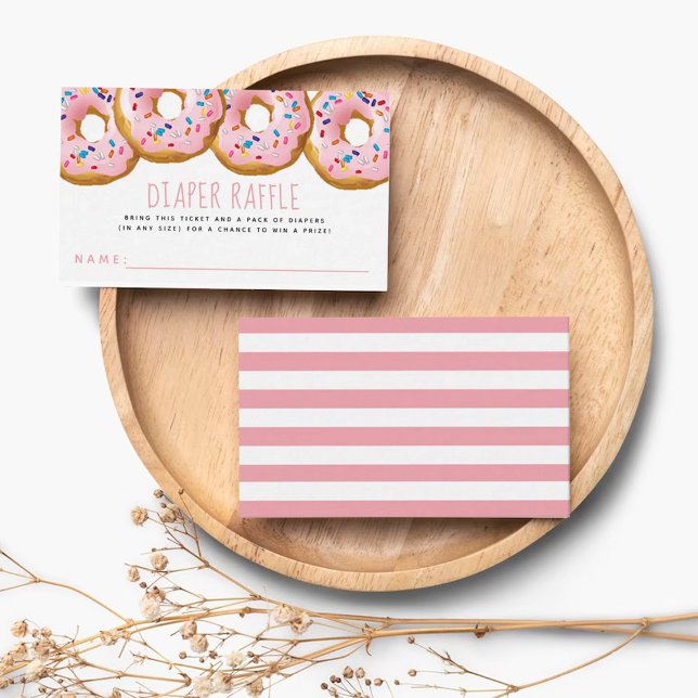 Modernes Donut Baby Dusche Sprinkle Raffle Ticket Begleitkarte (Von Creator hochgeladen)