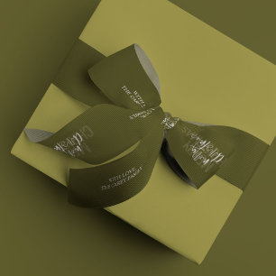 Modernes, doppeltes frohes Weihnachts-Grün individ Satinband