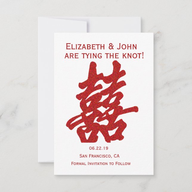 Modernes doppeltes Glück Save the Date (Vorderseite)