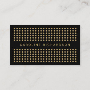 MODERNES DOT-DESIGN IN SCHWARZ/GOLD-Visitenkarte Visitenkarte