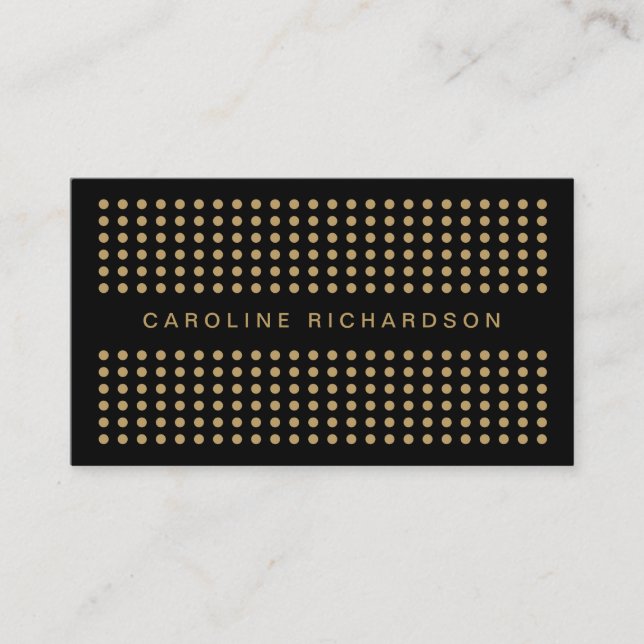 MODERNES DOT-DESIGN IN SCHWARZ/GOLD-Visitenkarte Visitenkarte (Vorderseite)