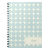Modernes Dots-Personalisiert-Notebook - Soft Blue