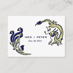 Modernes Dragon-Phoenix-Chinesisch-Hochzeit-RSVP Begleitkarte