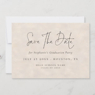 Modernes Drehbuch 2025 Cream Texture Abschluss Save The Date