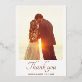 Modernes Drehbuch 2 Foto Hochzeit danke Karte