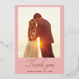 Modernes Drehbuch 2 Foto Hochzeit danke Karte