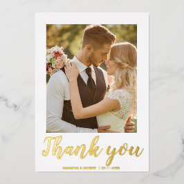 Modernes Drehbuch 2 Foto Hochzeit danke Karte